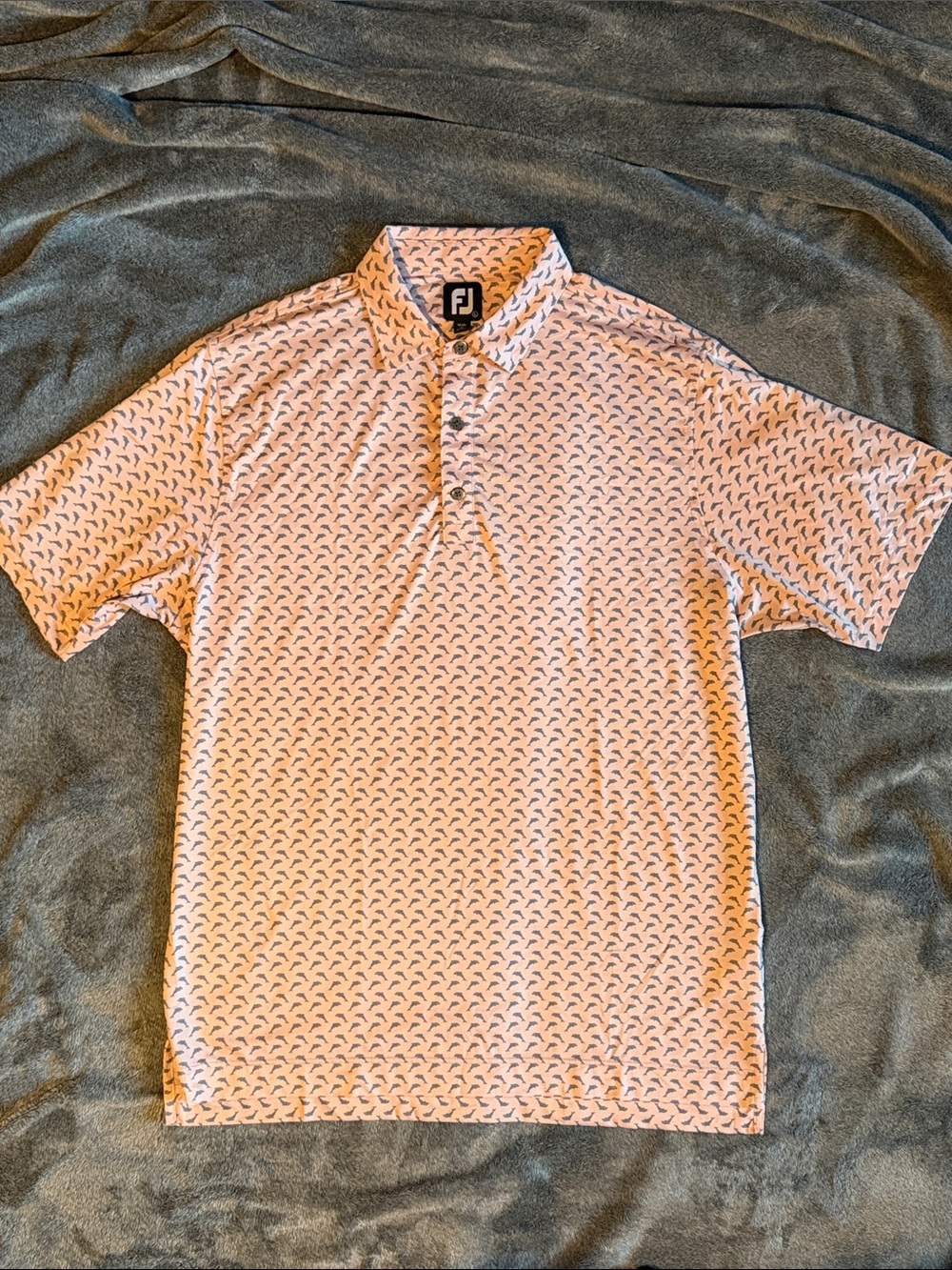 FootJoy Men's Light Pink Patterned Golf Polo